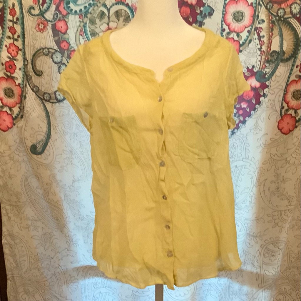 We The Free Sunny Yellow Button-Down Shirt